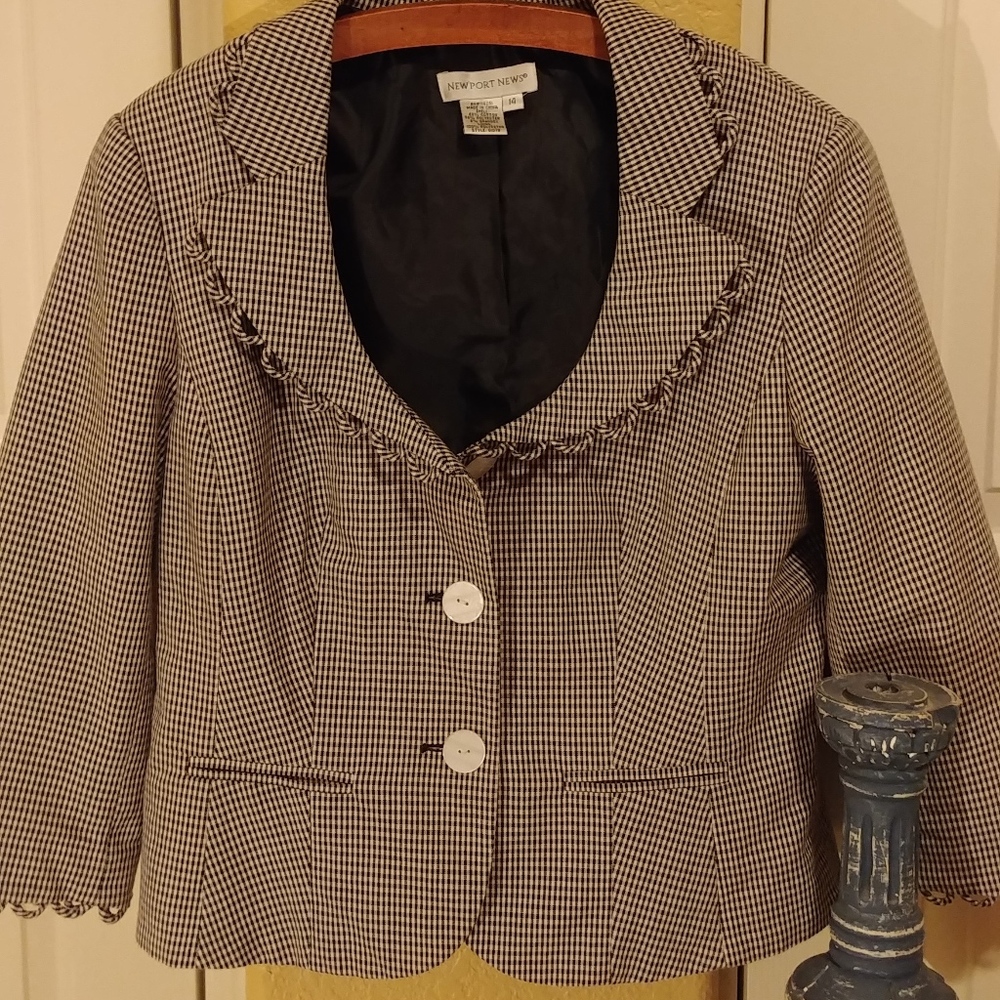 Checked Jacket, 3/4 Length Sleeve